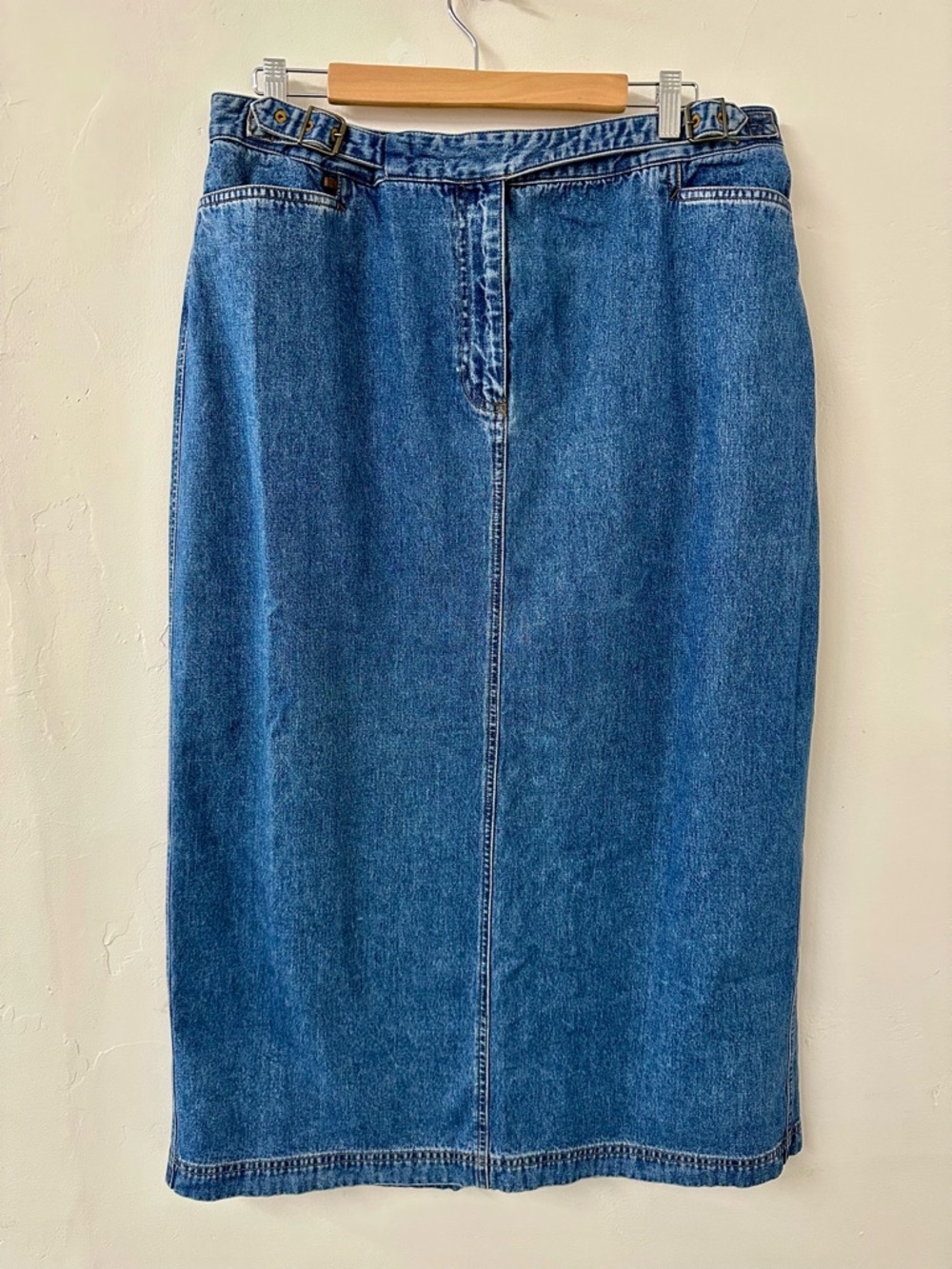 Ralph Lauren Classic Blue Denim Midi Skirt